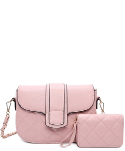 2 IN 1 Quilted Crossbody Bag XNR21077 PINK